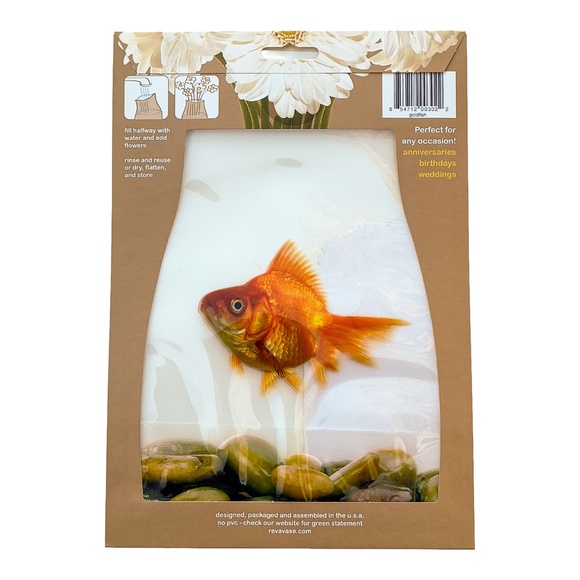 Reva Expanding Flower Vase Goldfish Design NWT - Picture 2 of 5